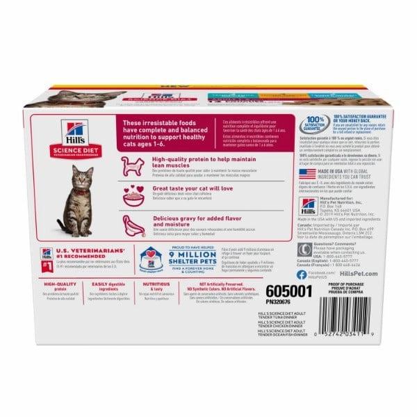 Science Diet Adult Tender Dinner Cat Food Pouch Variety Pack