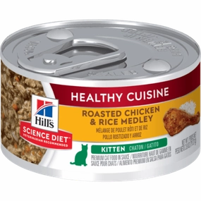 Science Diet Healthy Cuisine Roasted Chicken & Rice Medley Canned Kitten Food, 2.8oz