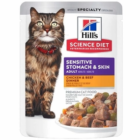 Science Diet Sensitive Stomach & Skin Chicken & Beef Pouch Cat Food