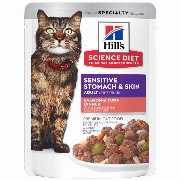 Science Diet Sensitive Stomach & Skin Salmon & Tuna Pouch Cat Food