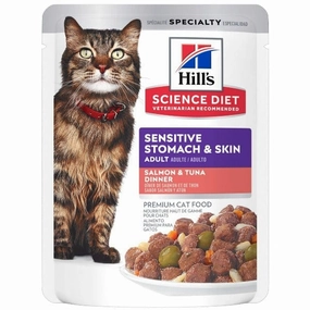 Science Diet Sensitive Stomach & Skin Salmon & Tuna Pouch Cat Food