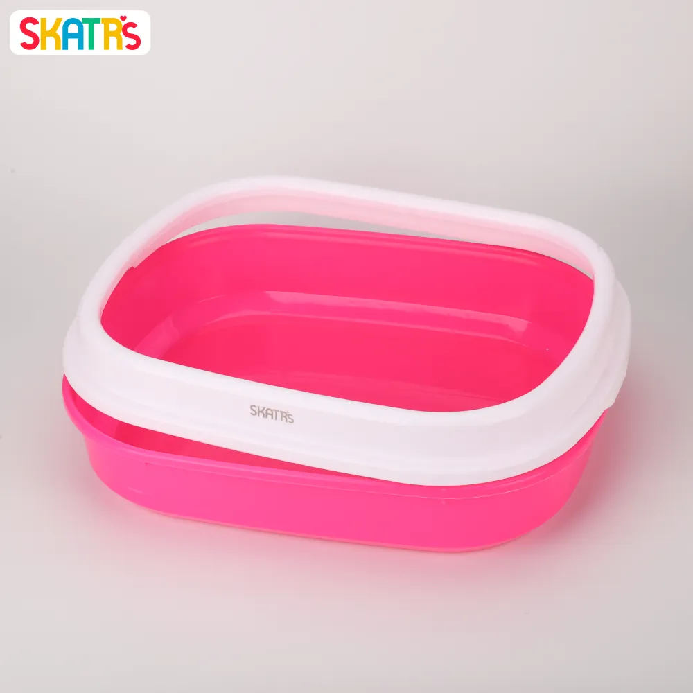 Scoopy Lavender Scented Natural Indian Brown Sand Litter & Skatrs Pink Litter Tray Cat Combo