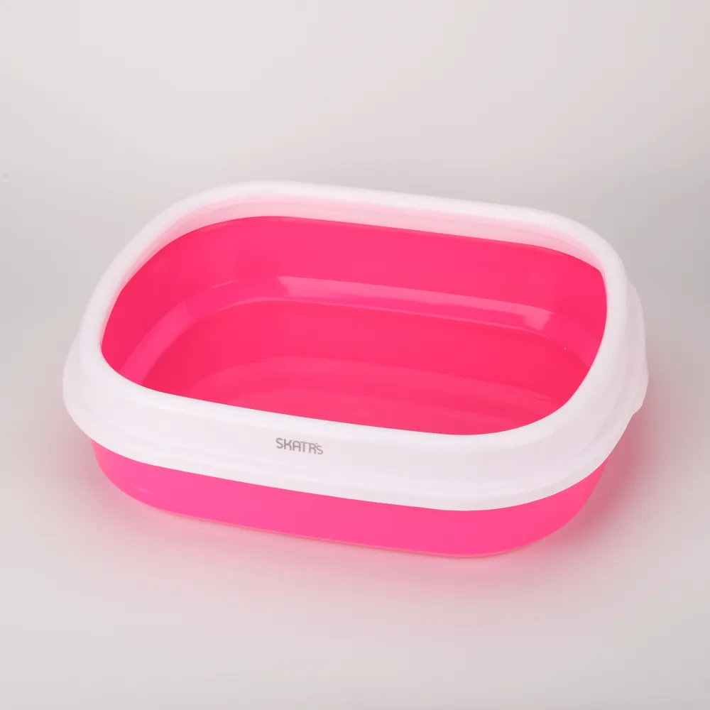 Scoopy Lavender Scented Natural Indian Brown Sand Litter & Skatrs Pink Litter Tray Cat Combo