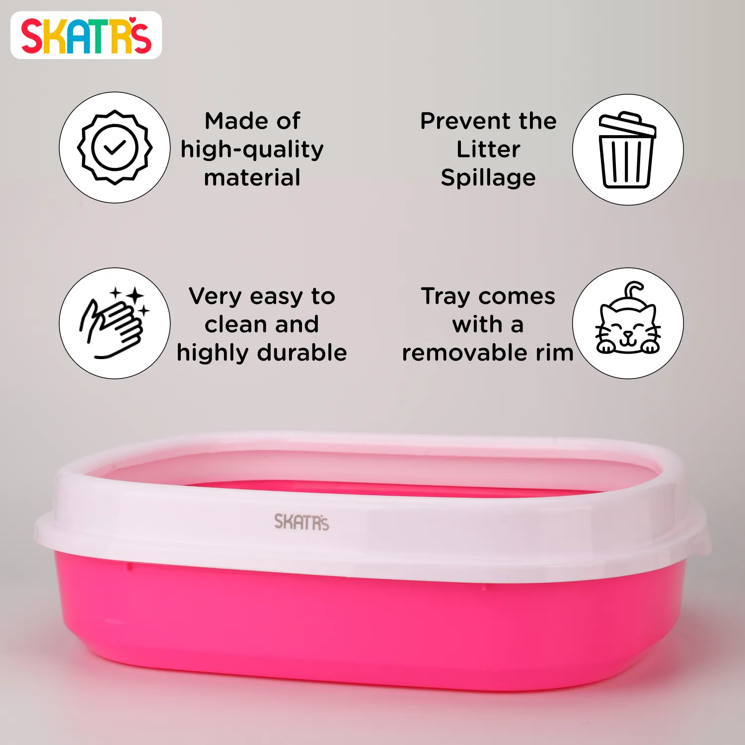 Scoopy Lavender Scented Natural Indian Brown Sand Litter & Skatrs Pink Litter Tray Cat Combo