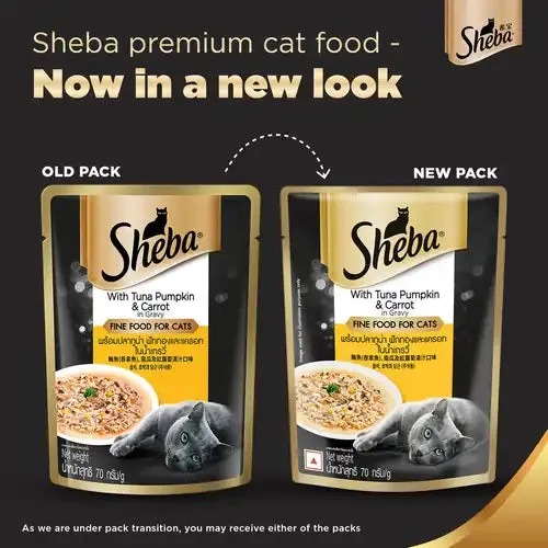 Sheba Tuna Pumpkin & Carrot In Gravy and Whiskas Chicken in Gravy Cat Wet Food Combo