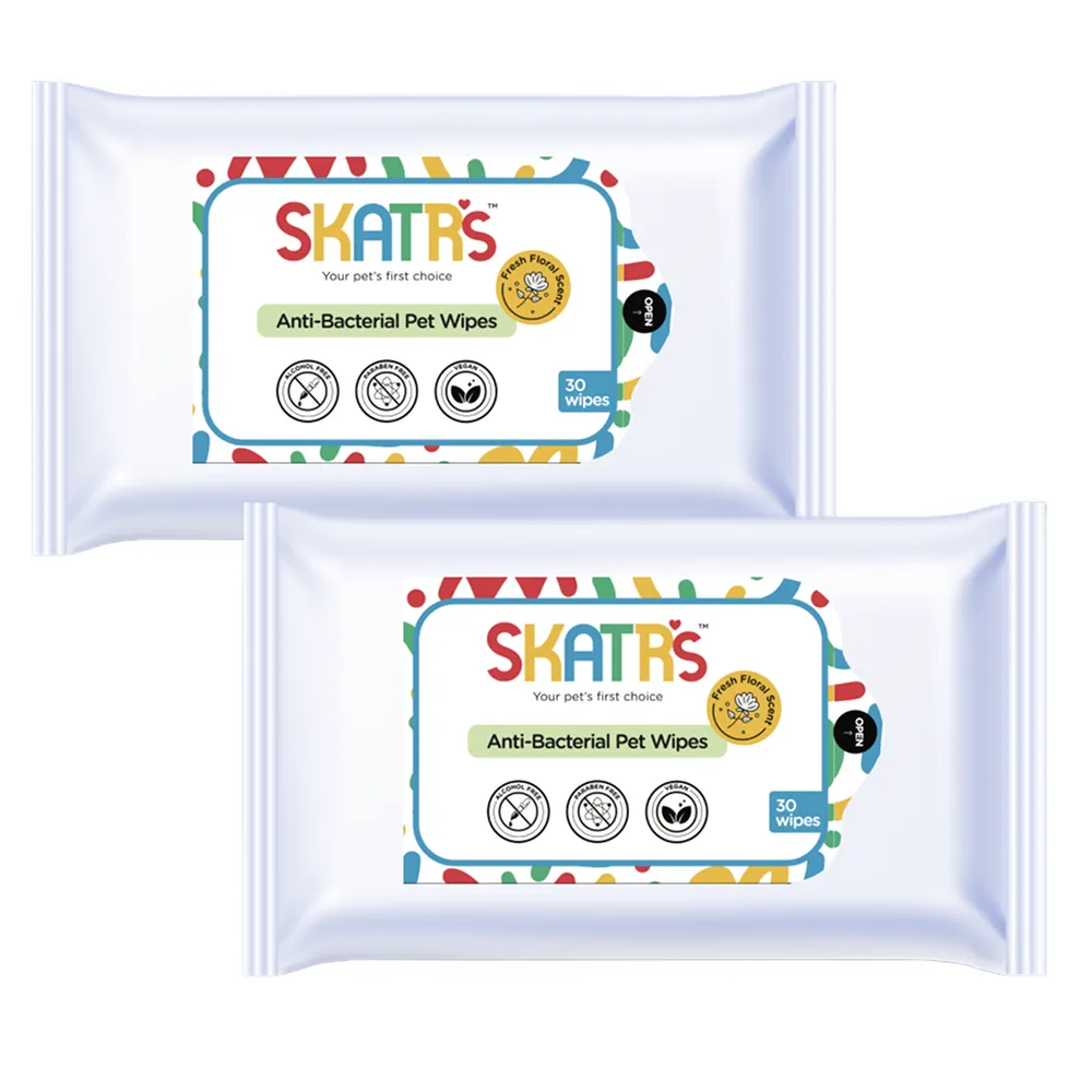 Skatrs Antibacterial Cleaning Wipes for Dogs and Cats