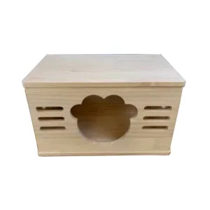 Solid Wood Pet House - Carrot Top M (L50cm x B30cm x H30cm)