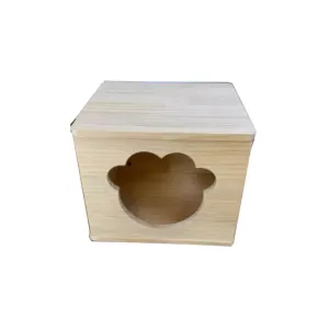 Solid Wood Pet House - Carrot Top S (L35cm x B30cm x H30cm)