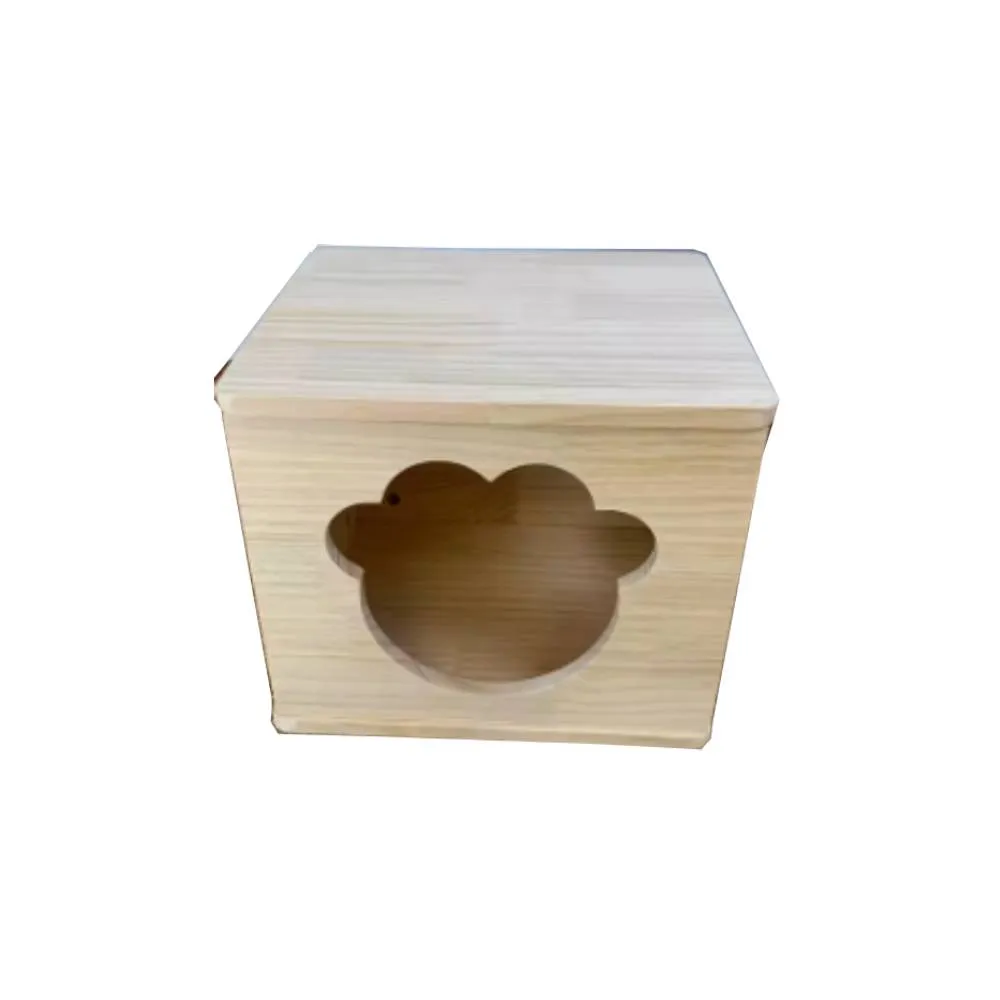 Solid Wood Pet House - Carrot Top S (L35cm x B30cm x H30cm)