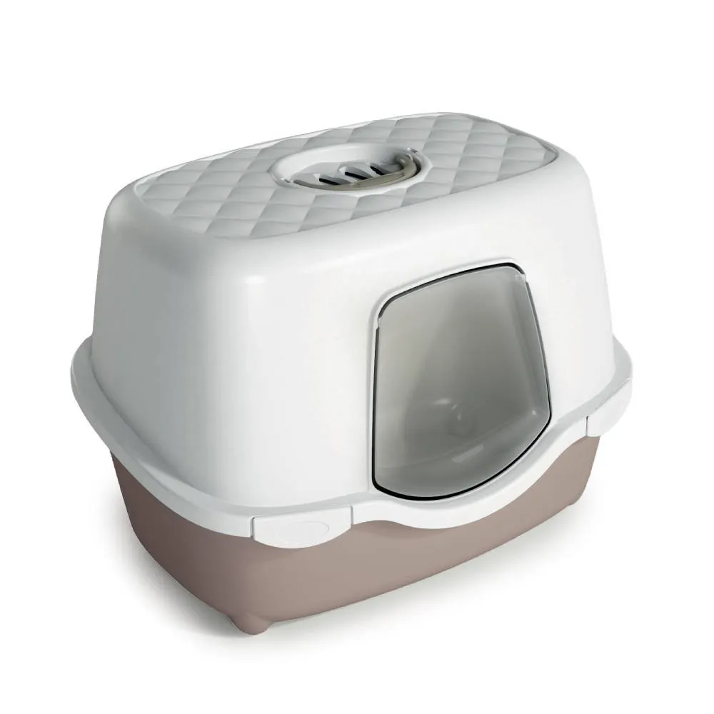 Stefanplast Tres Chic Indoor Filter Cat Litter Box Dove Grey
