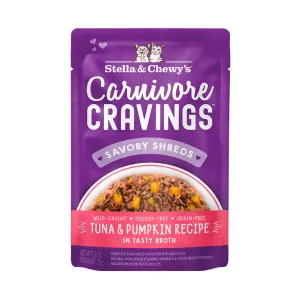 Stella & Chewy's - Carnivore Cravings Pouch For Adult Cats in Savory Gravy (Morsels 'N' Gravy) - Tuna & Pumpkin Recipe 2.8oz