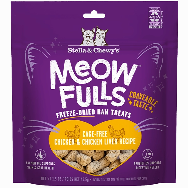 Stella & Chewy's Meowfulls Chicken & Chicken Liver Cat Treats