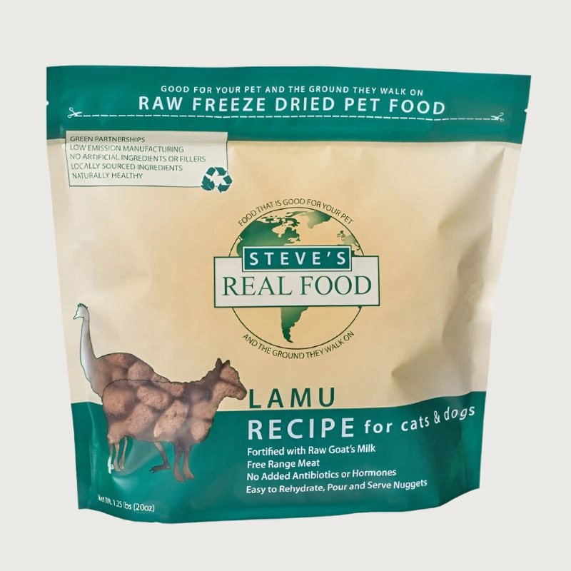 STEVE'S REAL FOOD Freeze-Dried Raw Lamu Recipe for Dogs and Cats