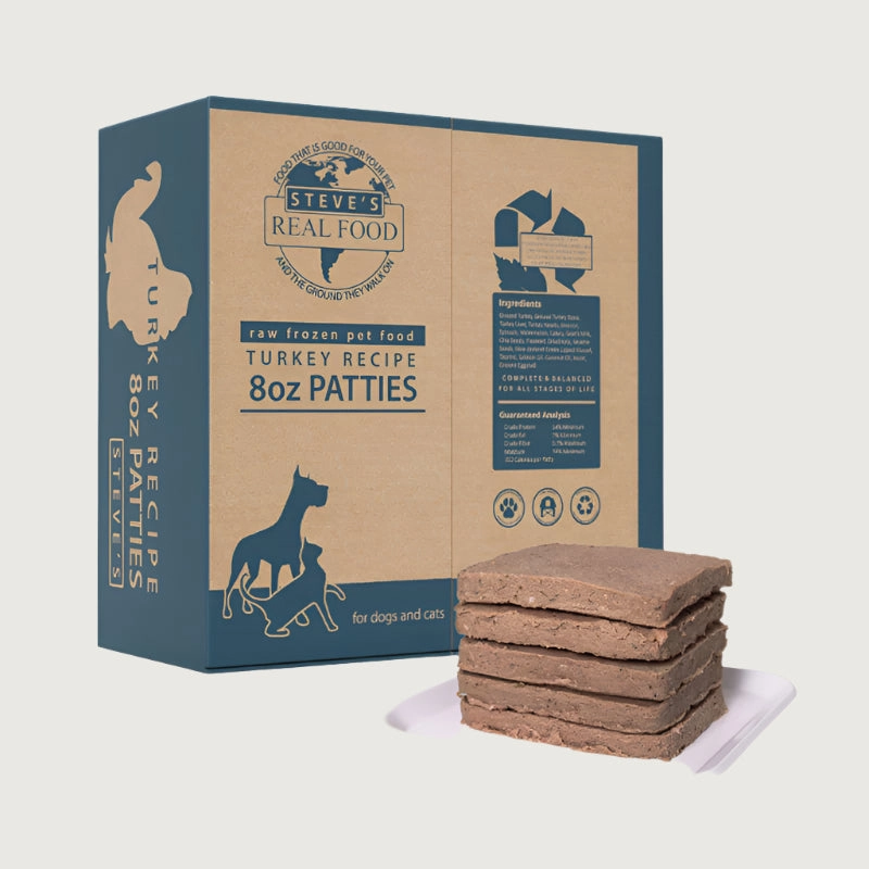 STEVE'S REAL FOOD Frozen Raw Turkey Recipe for Dogs and Cats