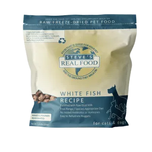 Steve's Real Food Cats & Dogs Raw Freeze Dried White Fish 20oz