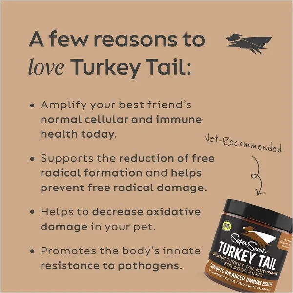 Super Snouts Turkey Tail Powder Supplements for Dogs and Cats
