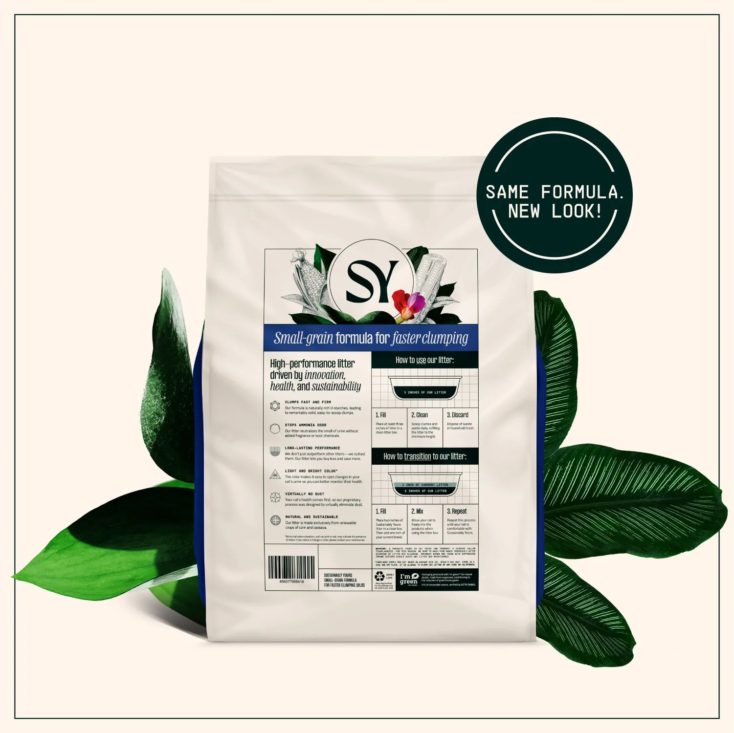 Sustainably Yours Multi Cat Plus Unscented Small Granules Cat Litter