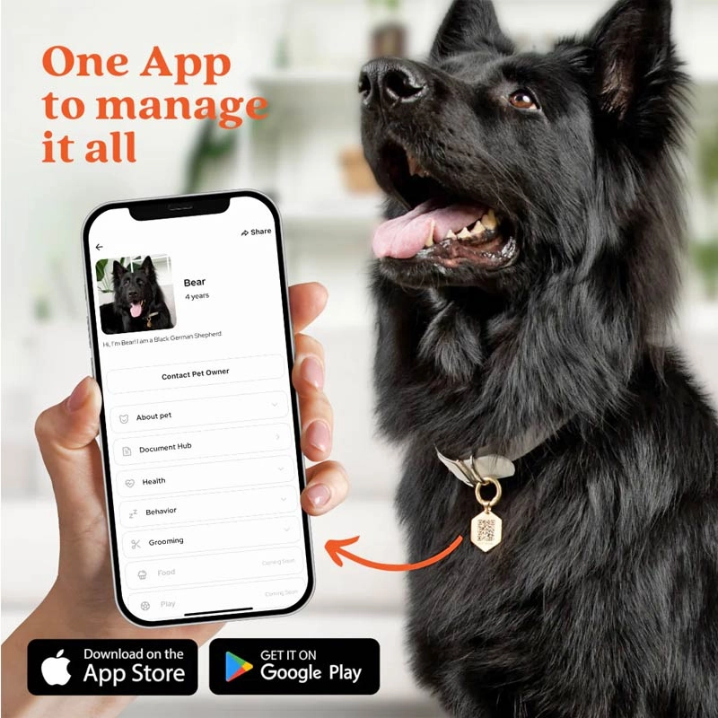 TAILR Classic QR Code Pet ID Tag for Dogs & Cats