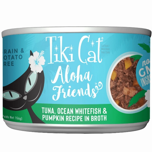 Tiki Cat Aloha Friends Tuna, Ocean Whitefish & Pumpkin Recipe Canned Cat Food, 5.5oz