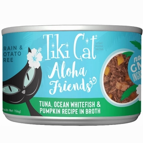 Tiki Cat Aloha Friends Tuna, Ocean Whitefish & Pumpkin Recipe Canned Cat Food, 5.5oz
