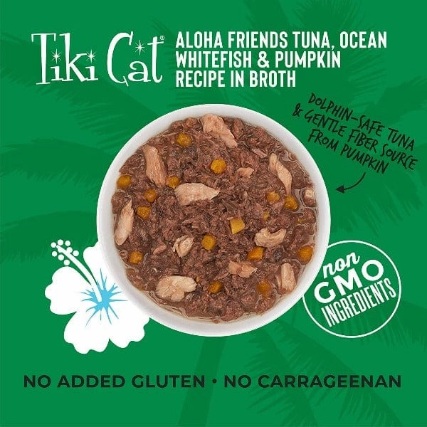 Tiki Cat Aloha Friends Tuna, Ocean Whitefish & Pumpkin Recipe Canned Cat Food, 5.5oz