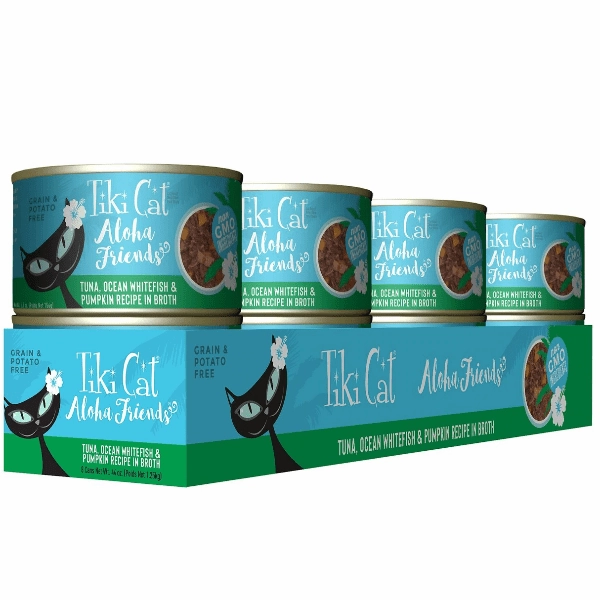 Tiki Cat Aloha Friends Tuna, Ocean Whitefish & Pumpkin Recipe Canned Cat Food, 5.5oz
