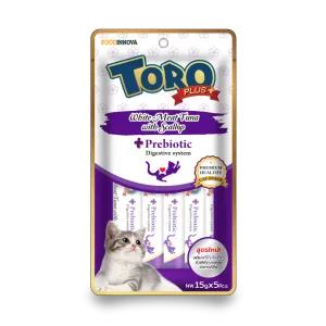 Toro Cat Treat Plus White Meat Tuna with Scallop & Prebiotic for Healthy Digestive System 75g (15g x 5pcs)