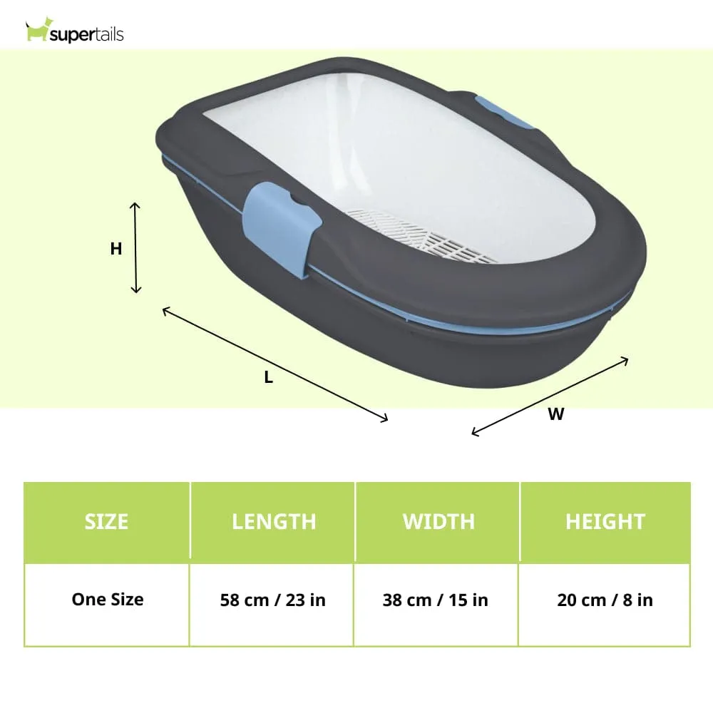 Trixie Berto Three Part Separating System Litter Tray for Cats (Dark Grey)
