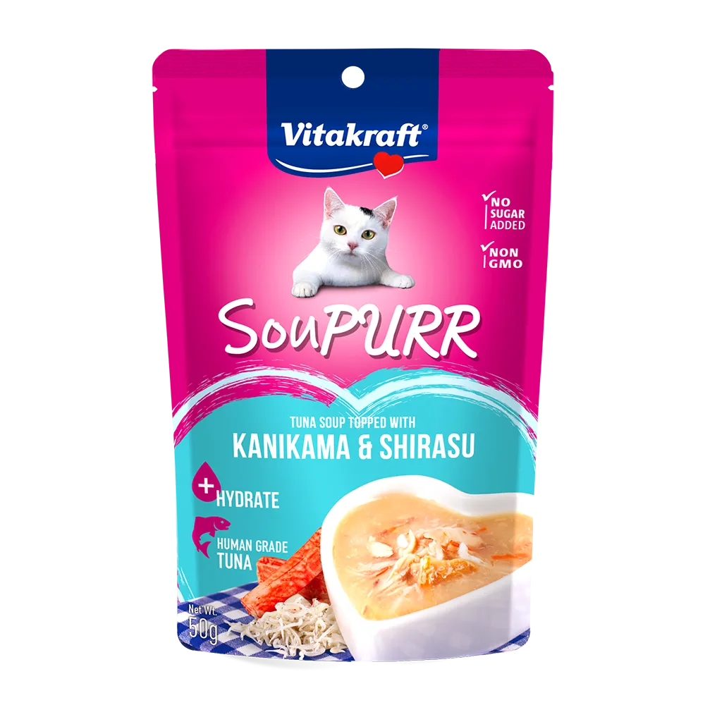 Vitakraft Cat Soupurr Tuna Soup Topped with Kanikama & Shirasu 50g