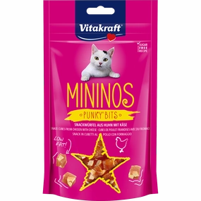 Vitakraft Cat Mininos Punky Bits - Chicken and Cheese Snack Cubes 40g