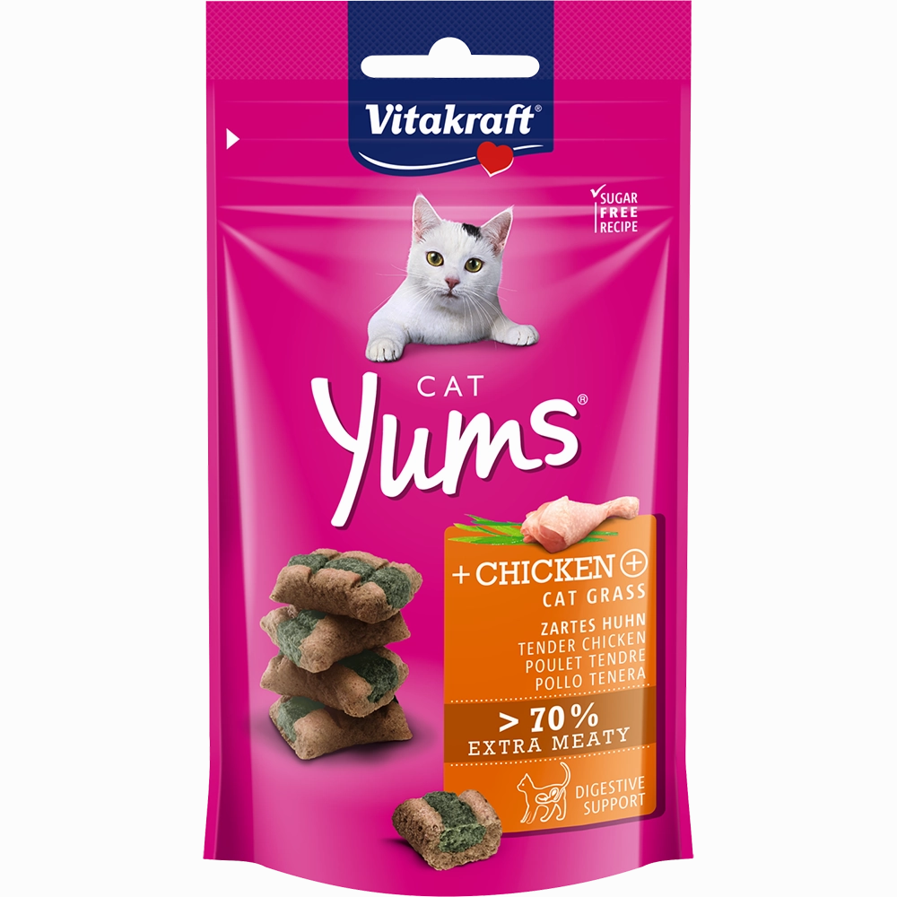Vitakraft Cat Yums Chicken & Cat Grass 40g