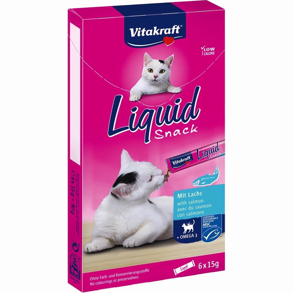 Vitakraft Liquid Snack with Salmon   Omega 3 - 6pcs