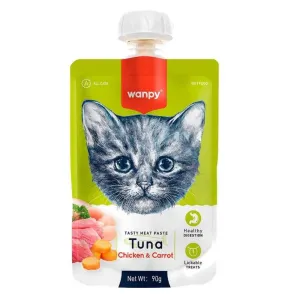 Wanpy Cat Tasty Meat Paste Tuna Chicken & Carrot 90g