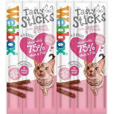 Webbox Cat Treats Tasty Sticks Salmon & Trout 6sticks