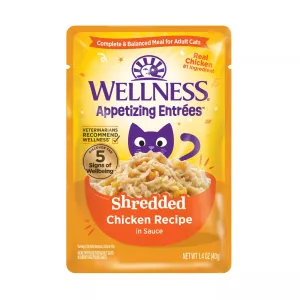 Wellness Appetizing Entrees Shredded Chicken Wet Cat Food Pouch