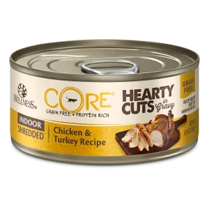 Wellness Cat Core Hearty Cuts - Indoor Shredded Chicken & Turkey Recipe 5.5oz