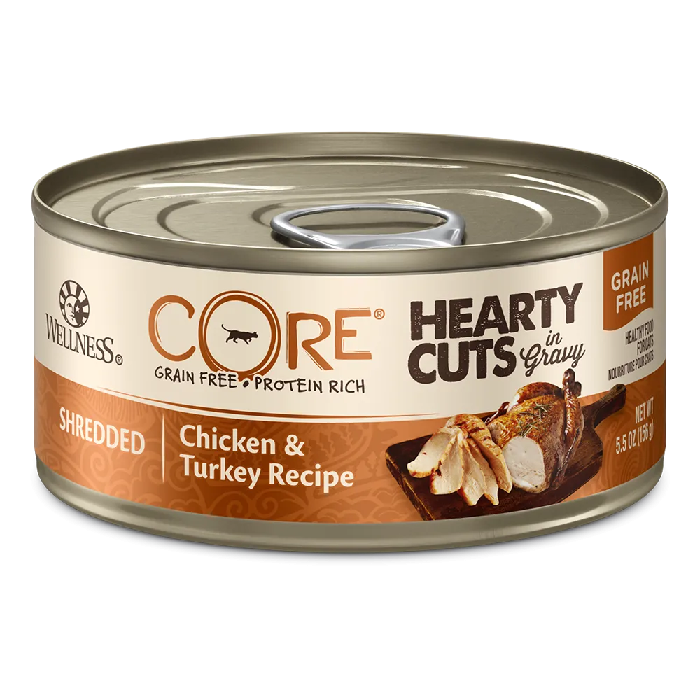 Wellness Cat Core Hearty Cuts - Shredded Chicken & Turkey Recipe 5.5oz