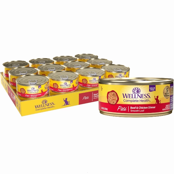Wellness Complete Health Pate Beef & Chicken Dinner Canned Cat Food, 5.5oz