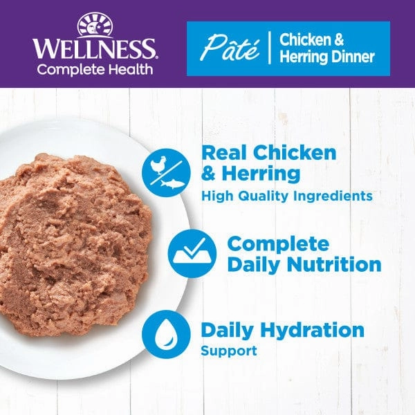 Wellness Complete Health Pate Chicken & Herring Dinner Canned Cat Food