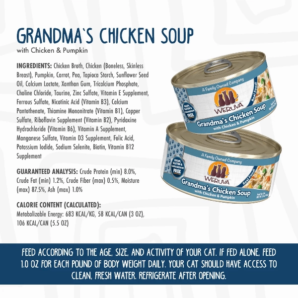Weruva Grandma's Chicken Soup with Chicken & Pumpkin Canned Cat Food, 3oz