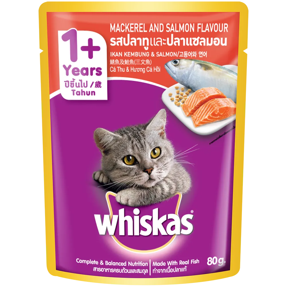 Whiskas Pouch Mackerel & Salmon 80g