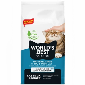 WORLD'S BEST Multiple Cat Lotus Blossom Scented Clumping Cat Litter, 28lb