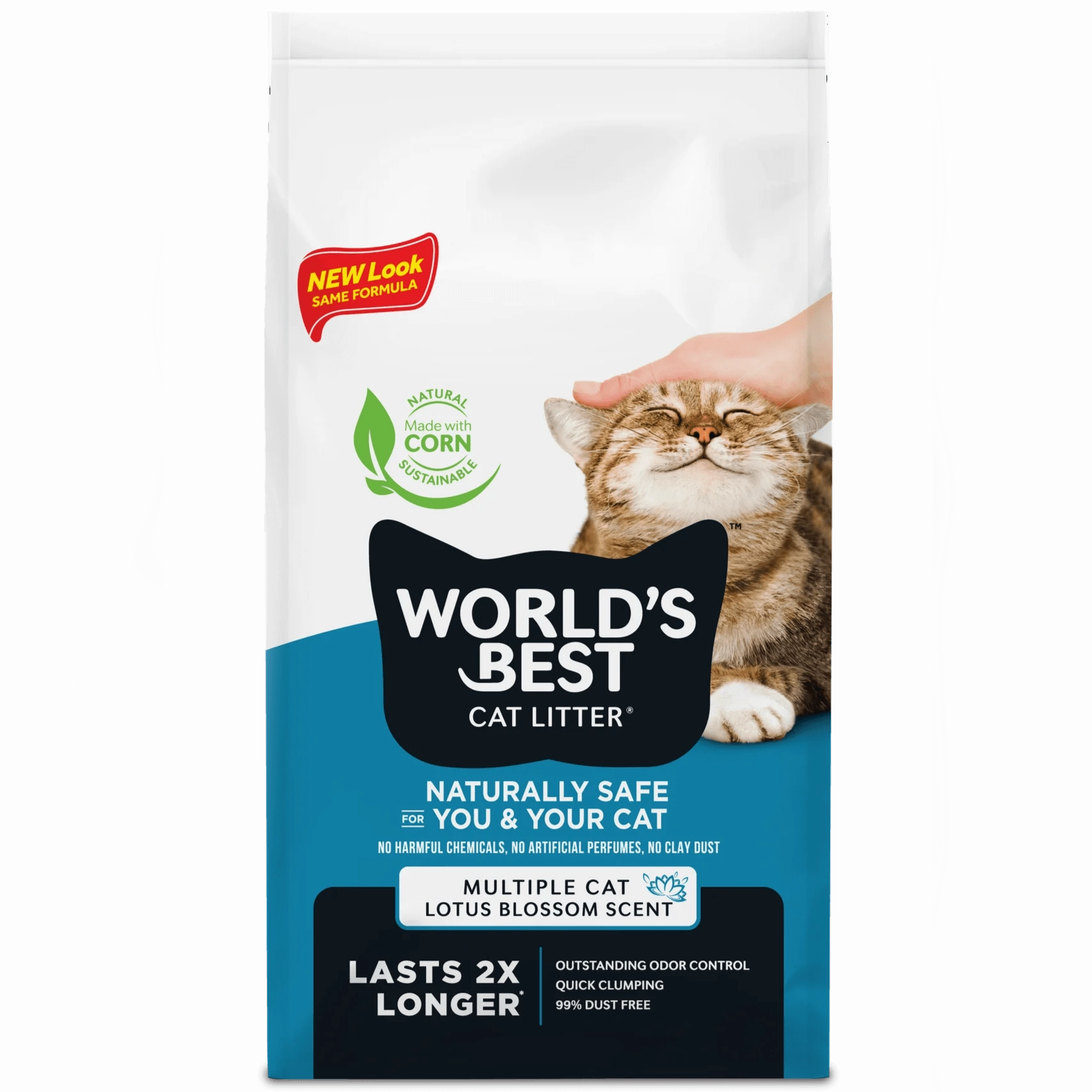 WORLD'S BEST Multiple Cat Lotus Blossom Scented Clumping Cat Litter, 28lb