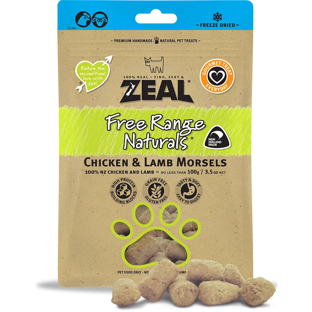 Zeal Free Range Naturals Chicken & Lamb Morsels 100g