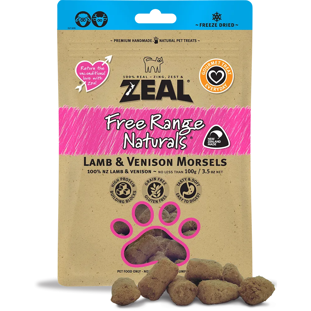 Zeal Free Range Naturals Lamb & Venison Morsels 100g