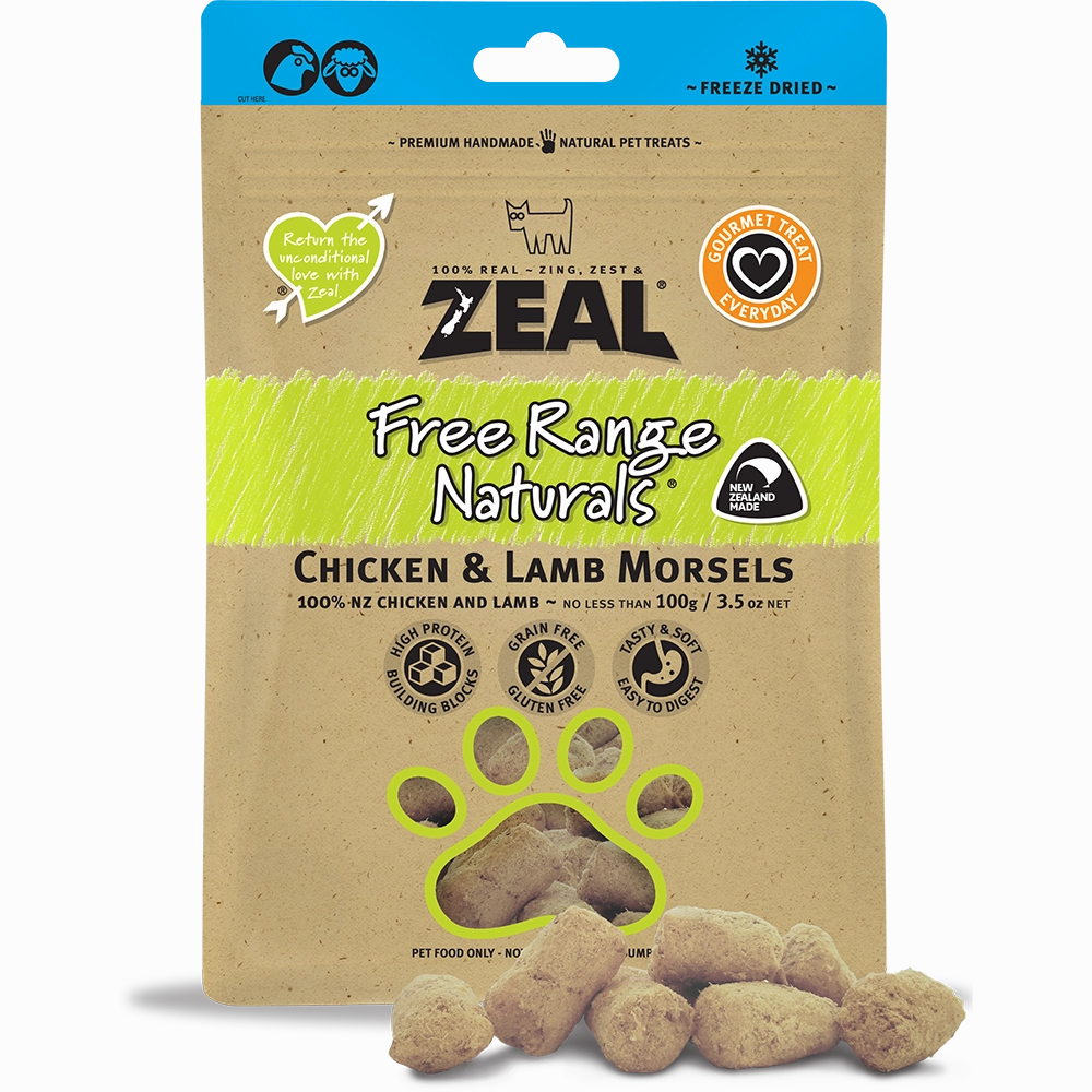 Zeal Free Range Naturals Chicken & Lamb Morsels 100g